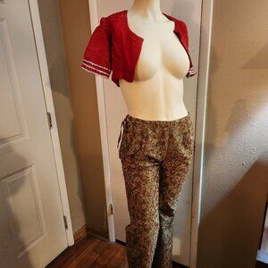 Womens Traditional Indian Pants and Shoulder Top 2-Pc. Read Desc for Sizing